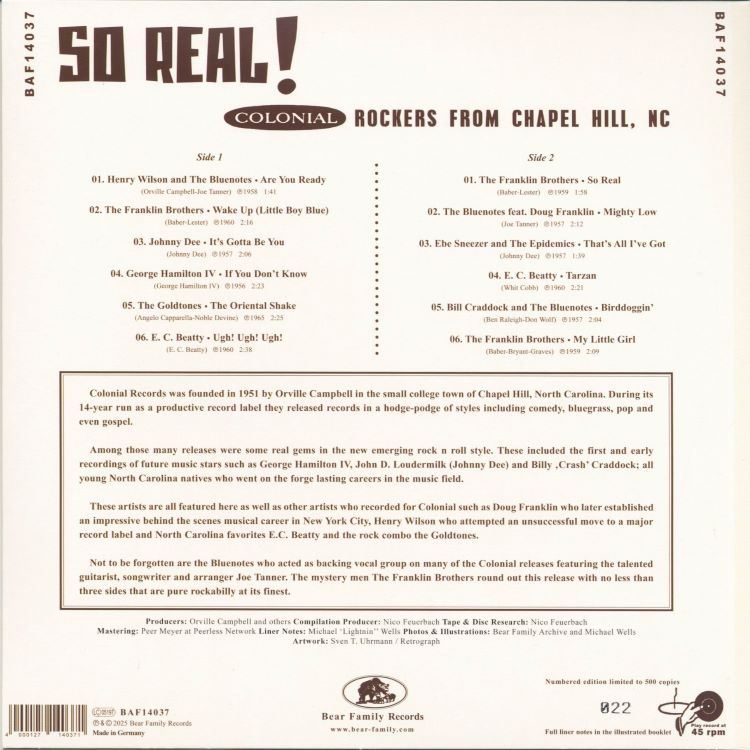 V.A.- So Real: Colonial Rockers From Chapel Hill, NC - Image 2