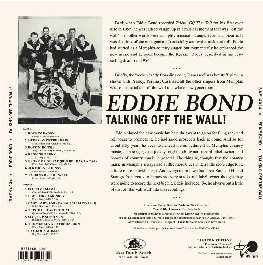 Bond, Eddie - Talking Off The Wall! ( 10 Inch Lp + CD ) - Afbeelding 2
