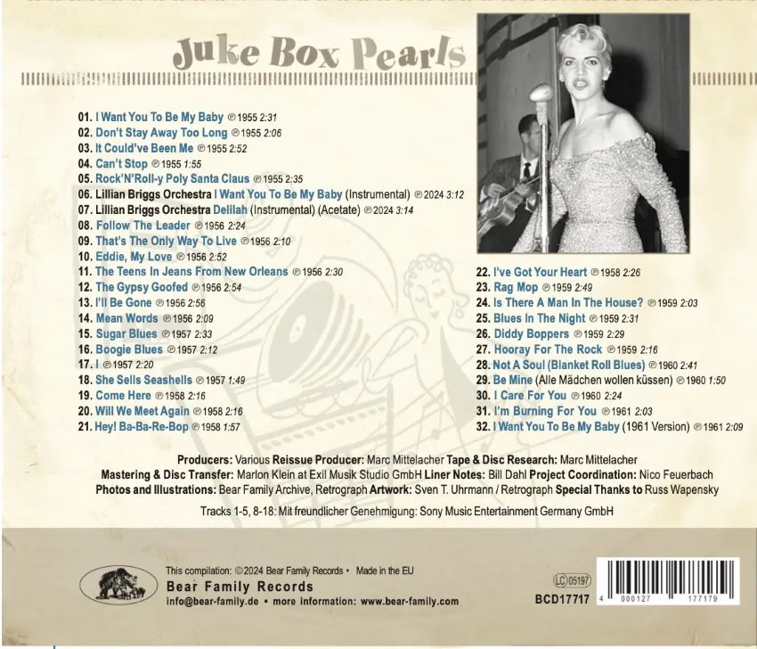 Briggs, Lillian - Diddy Boppers : " Jukebox Pearls " ( CD ) - Image 2