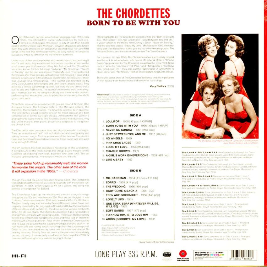 Chordettes, The - Born To Be With You : The Hits ( LP ) - Image 2